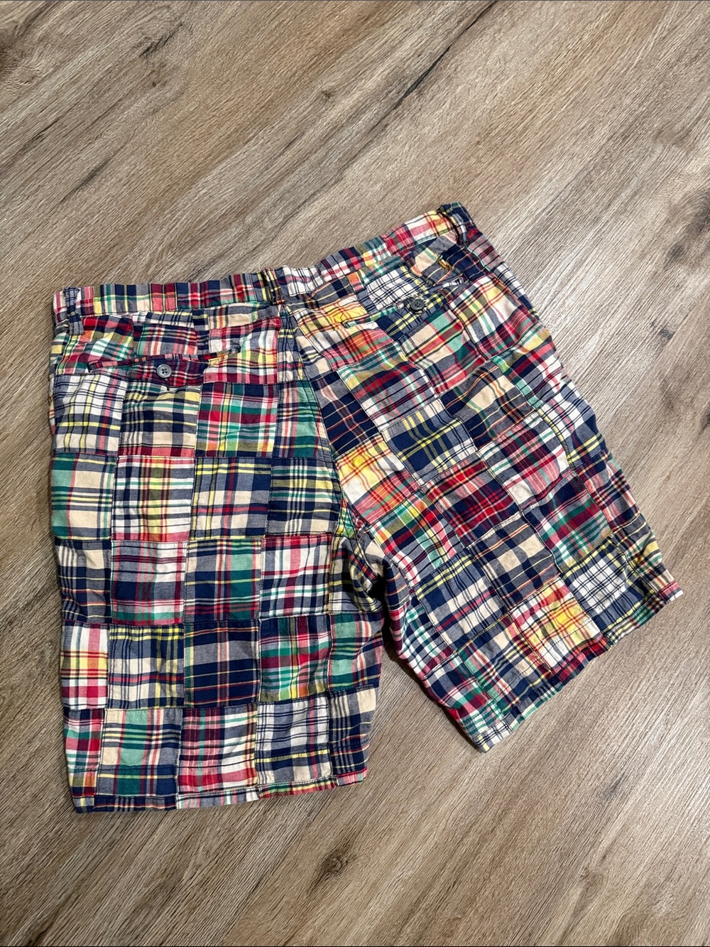 Polo by Ralph Lauren Men's Multi-Color Madras Patchwork Shorts - Picture 7 of 8